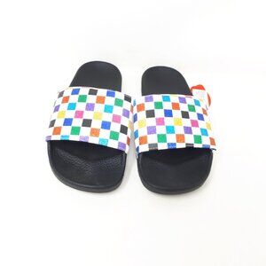 Vans Slide-On Glitter Rainbow Checkerboard Womens 8 Slipper Slip On Sandal Shoe